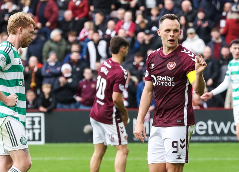Hearts' Lawrence Shankland during a William Hill Premiership match between Heart of Midlothian and Celtic