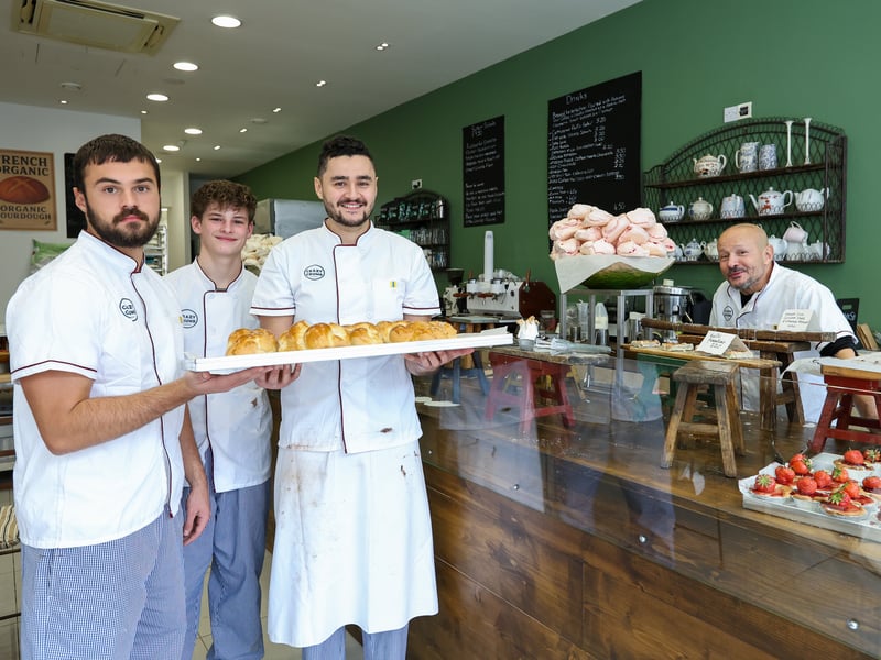 Crazy Crumb bakery has opened its doors in Marmion Road, Southsea. 

Pictured: From left, Tariq Bennamar, Bradley Wise, owner Adam Benammar and Ben Benammar.
Picture: Chris Moorhouse (251025-36)
