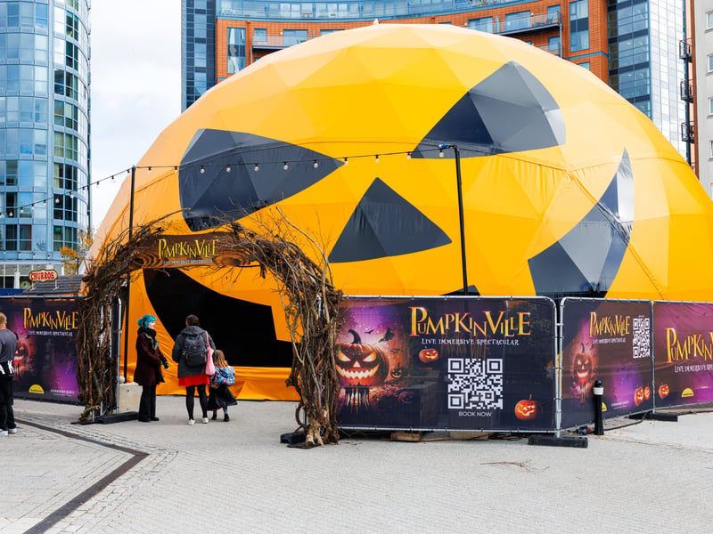 Excited families enter Pumpkinville at Gunwharf Quays on Monday, October 27.