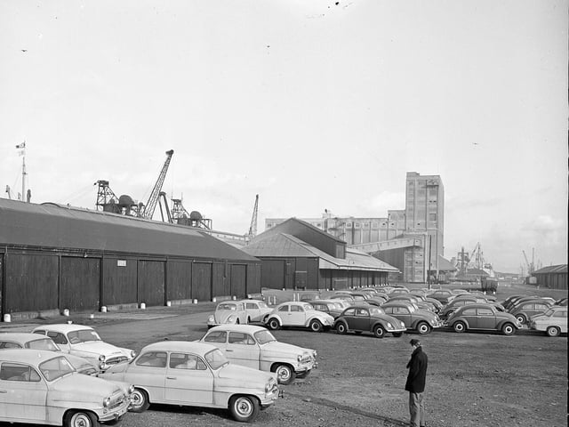 A shipment of 40 Czechoslovakian Skoda cars arrive at Leith Docks in April 1960.