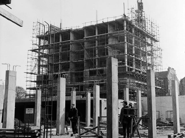 Construction of the Kirkgate development in Leith in March 1967.