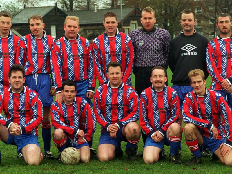 Leeds Sunday League Division 3 team Potternewton Athletic pictured in November 1996. Back row, from left, are Darryl Phelan, Michael Jones, Ian Bean, Darren McIlroy, Richard Sutcliffe, Sean Phelan and John Webster. Front row, from left, are Barry Shepherd, Lee Carney, Owen Corkery, Pepie Morley and Steve Denton.