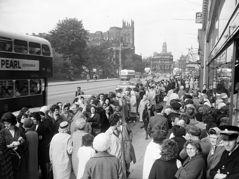 Queues stretch down Princes Street for the Darlings department store sale in July 1963.