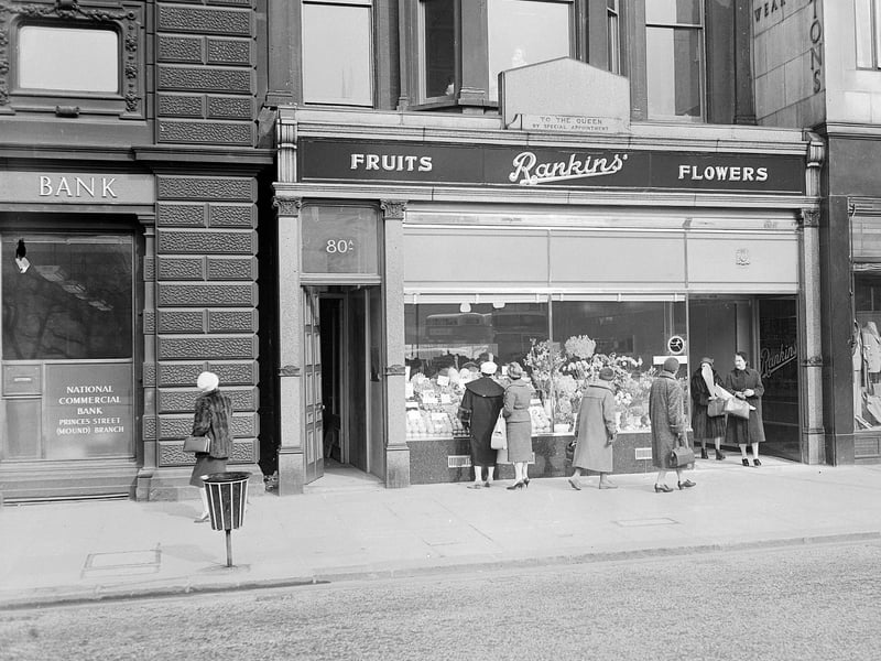 The newly-opened Rankins' Flowers and Fruit shop at 80 Princes Street in March 1960.