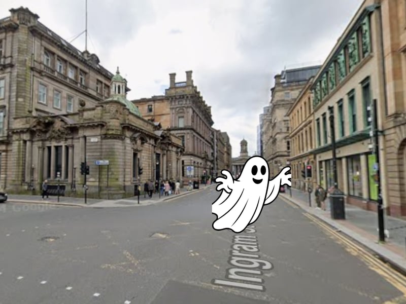 In the former Hutchesons' Hall, on the city centre's Ingram Street, workers reported seeing a 'grey lady', thought to have seen the spirit of the wife of a former caretaker, who would open and close foors and be seen looking out of windows. There would also be ghostly footsteps frequently heard at night as recently as 2005.
