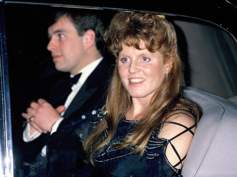 Prince Andrew, Duke of York, and Sarah, Duchess of York, pregnant with their first daughter Beatrice attend a gala charity performance of Barry Humphries' show 'Back With A Vengeance' at the Strand Theatre on May 2,1988 in London