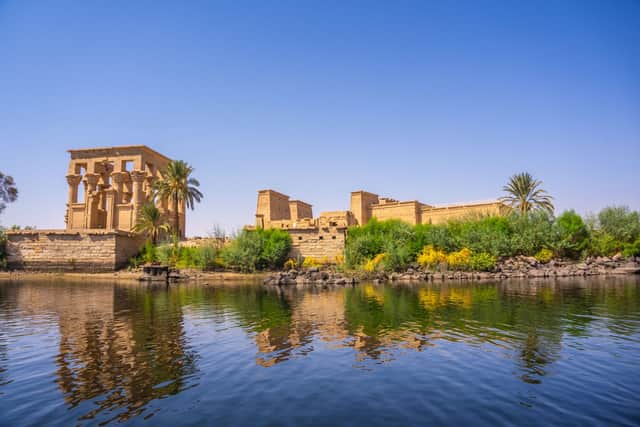 The beautiful site of the Philae Temple at Aswan