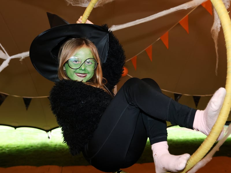 Lottie Elderfield, 7, enjoying Spookesbury. Picture: Chris Moorhouse (291025-64)