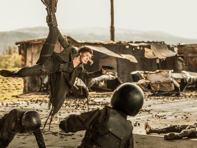 You'll risk spilling your drink a total of 29 times watching 'Resident Evil: The Final Chapter'. Paul W. S. Anderson's 2012 film is the sixth and final entry in the series and sees Alice (Milla Jovovich) and friends betrayed by Albert Wesker, who gathers the forces of the Umbrella Corporation to strike against the apocalypse survivors.