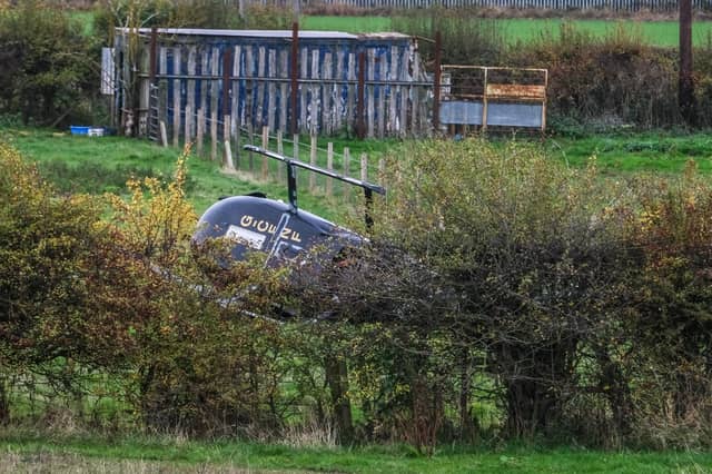 This is the stricken aircraft which crashed into a field in Doncaster this morning and took the life of a 70-year-old man, sparking a huge emergency operation.
