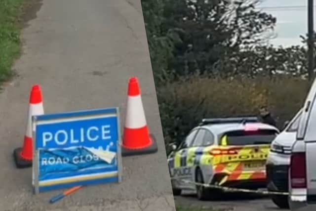 Emergency services have locked down a country road in Doncaster as a massive rescue operation is underway following a helicopter crash.