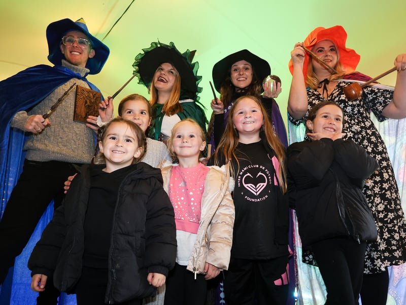 Children with witches and wizards at Spookesbury. Picture: Chris Moorhouse (291025-62)
