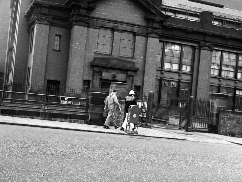 Workers arriving at Portobello Power Station in March 1964.