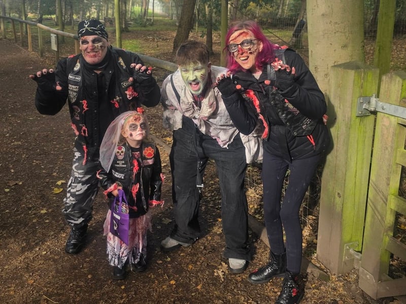 A smashing group effort here by Caz-Chris Rogers, who shared this image of "Our Family as the Stompin Zombie bikers."