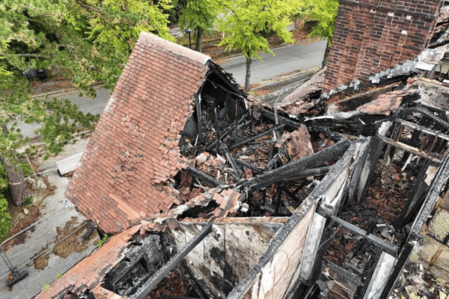 Old Fulwood House on the NHS site in Fulwood was wrecked in a fire in 2025.
