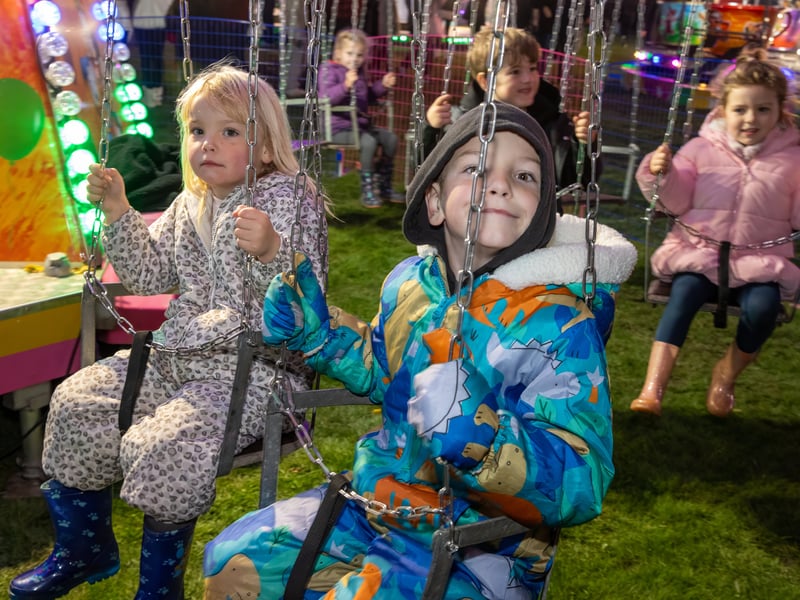 Kacie-Mae, 3 and Kayden, 7, from Gosport, enjoying the entertainment.