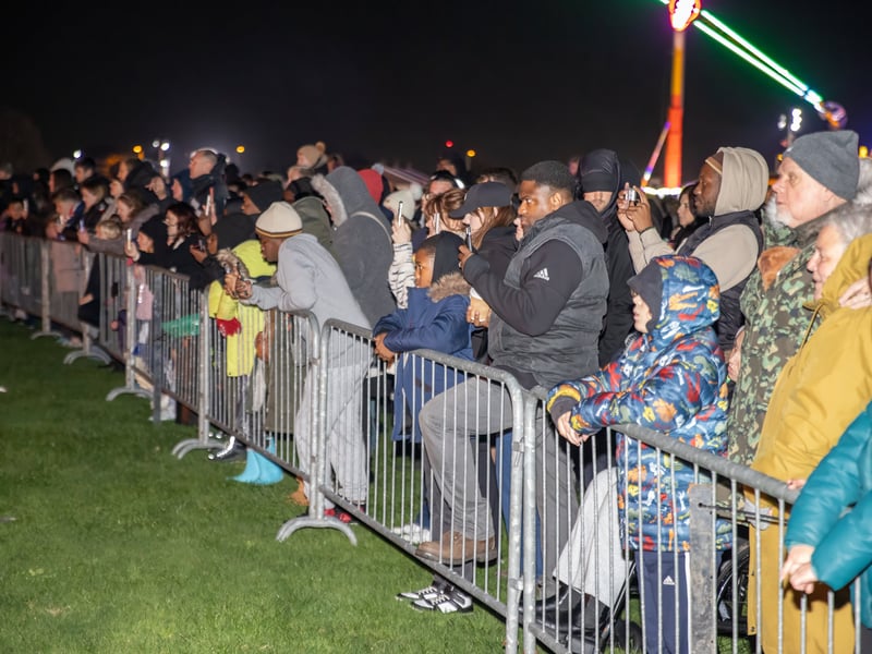 Crowds gathered for the lighting of the fire.