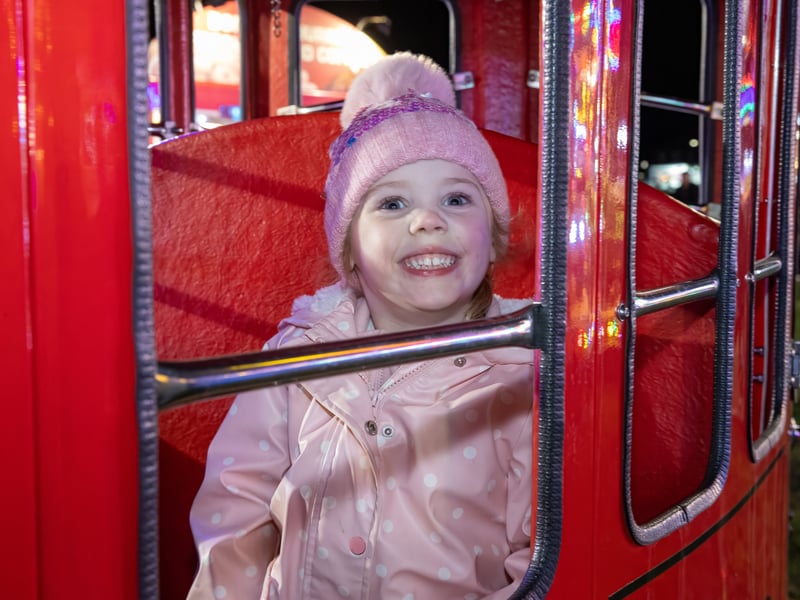 Matilda, 3 from Gosport, enjoying HMS Sultan Bonfire Night 2025.