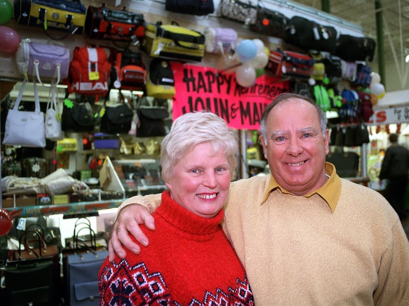 Do you remember stallholders John and Maureen Benton? They are pictured in November 1998 after a retirement send off from fellow traders.