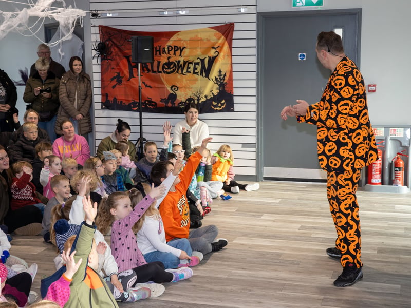 Silly Scott entertained children at a free event with magic sessions and a spooky costume competition