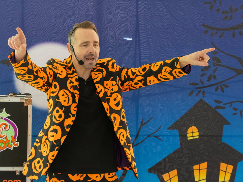 Silly Scott entertained children at a free event with magic sessions and a spooky costume competition