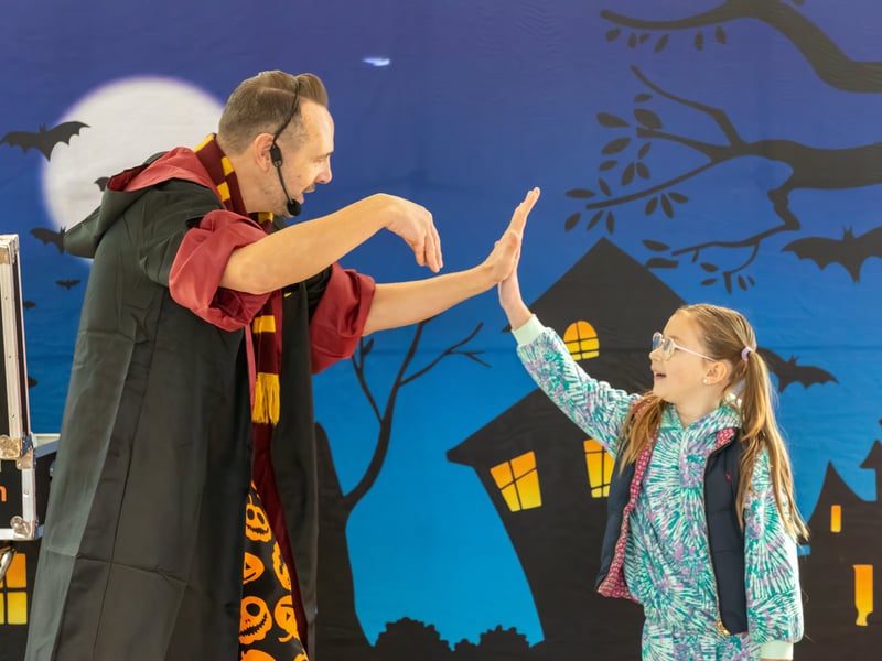 Silly Scott entertained children at a free event with magic sessions and a spooky costume competition