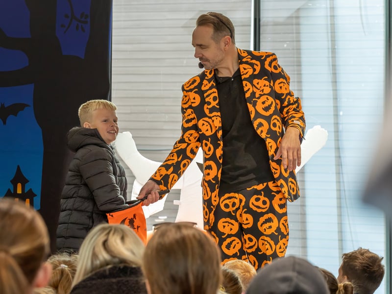 Silly Scott entertained children at a free event with magic sessions and a spooky costume competition