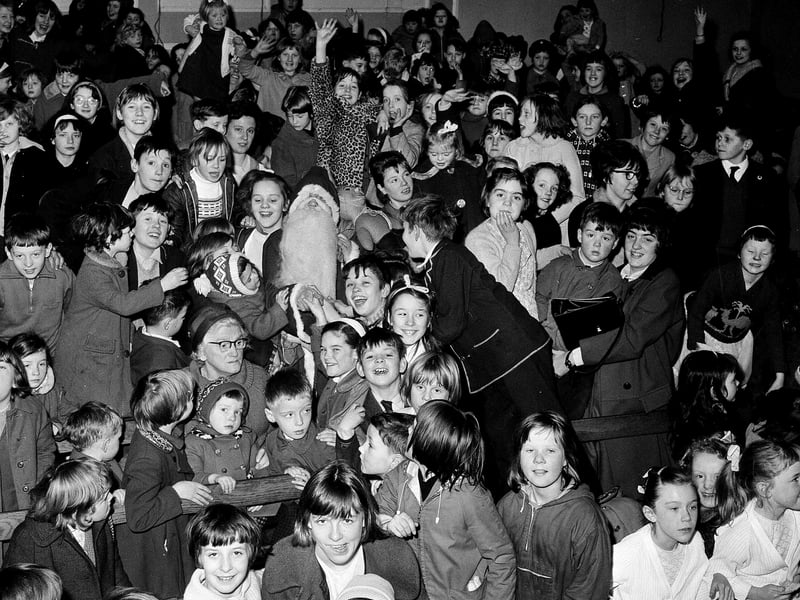 Santa Claus at a childrens party at the Grassmarket Mission in December 1964.
