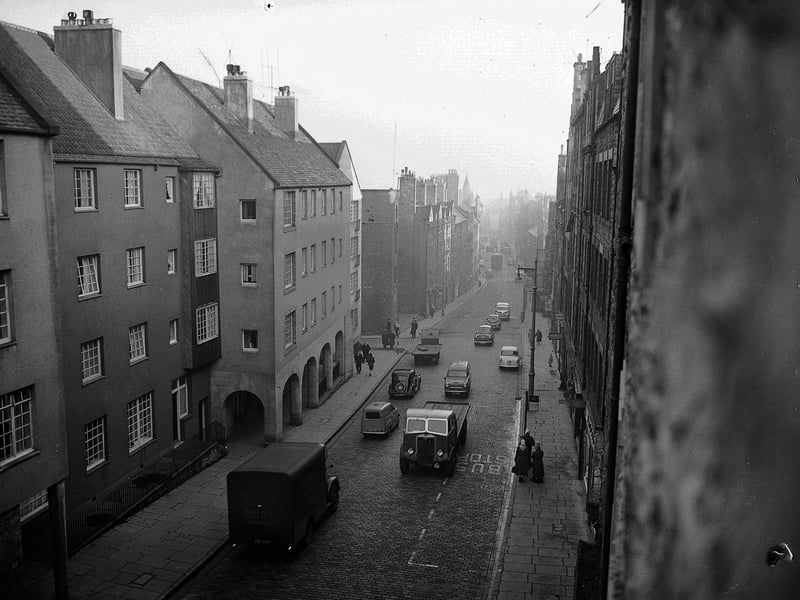 Looking down the Canongate in April 1960.