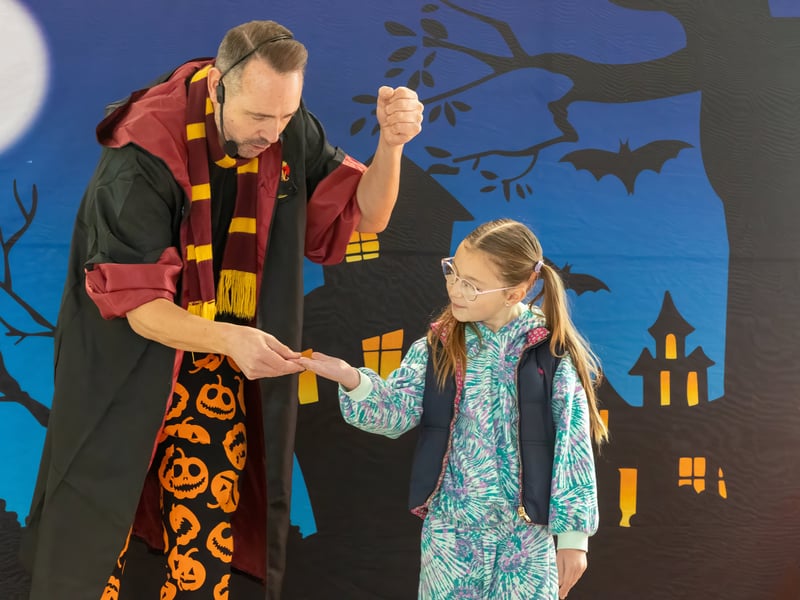 Silly Scott entertained children at a free event with magic sessions and a spooky costume competition
