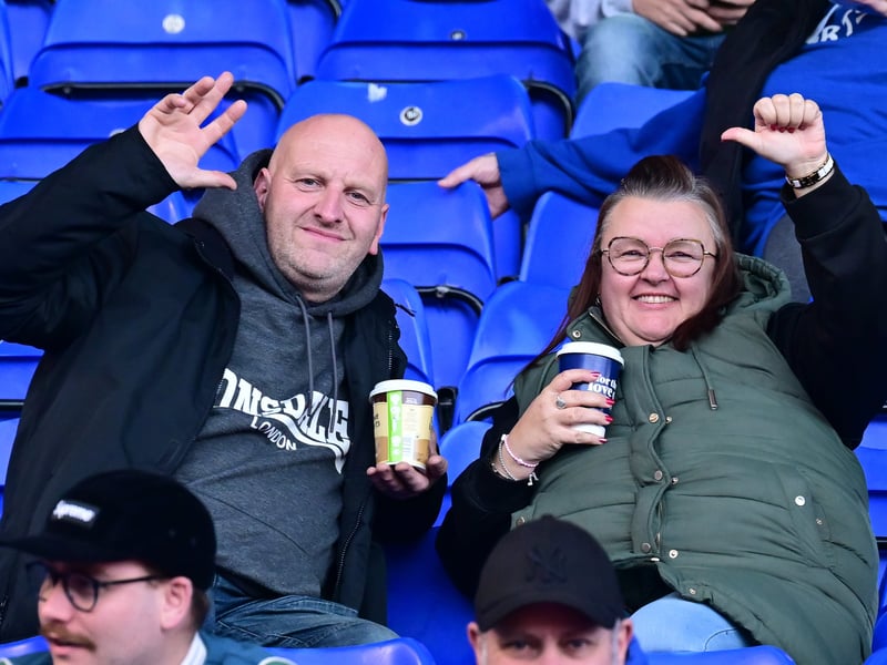 Pompey fans defiantly backed their team as they were battered 4-0 at Birmingham City. Pic: Dennis Goodwin/ProSportsImages
