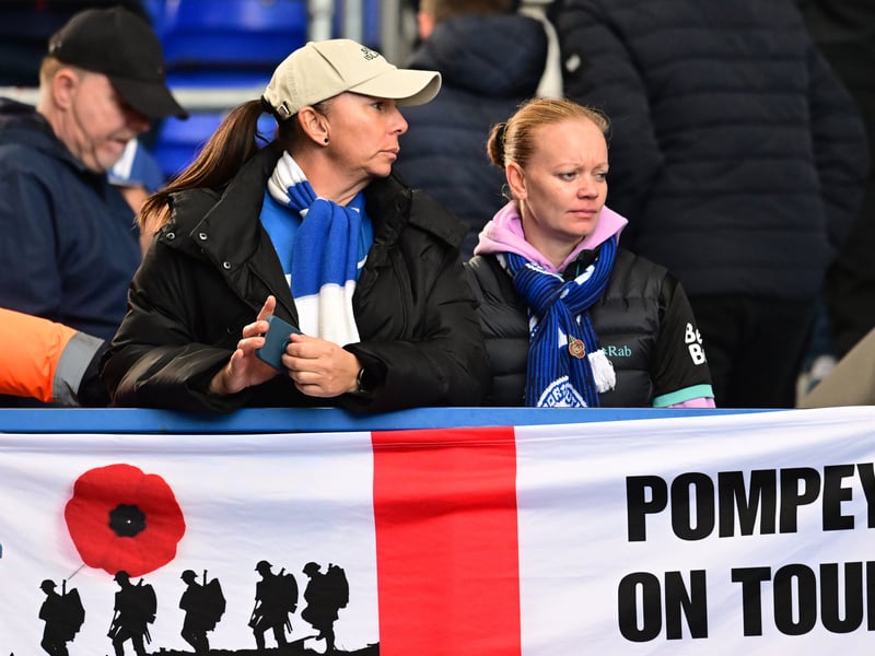 Pompey fans defiantly backed their team as they were battered 4-0 at Birmingham City. Pic: Dennis Goodwin/ProSportsImages