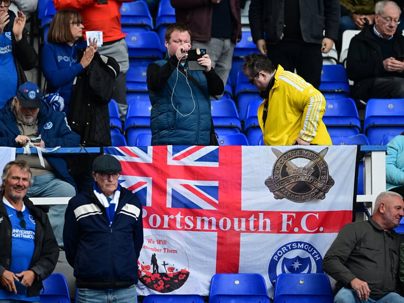 Pompey fans defiantly backed their team as they were battered 4-0 at Birmingham City. Pic: Dennis Goodwin/ProSportsImages