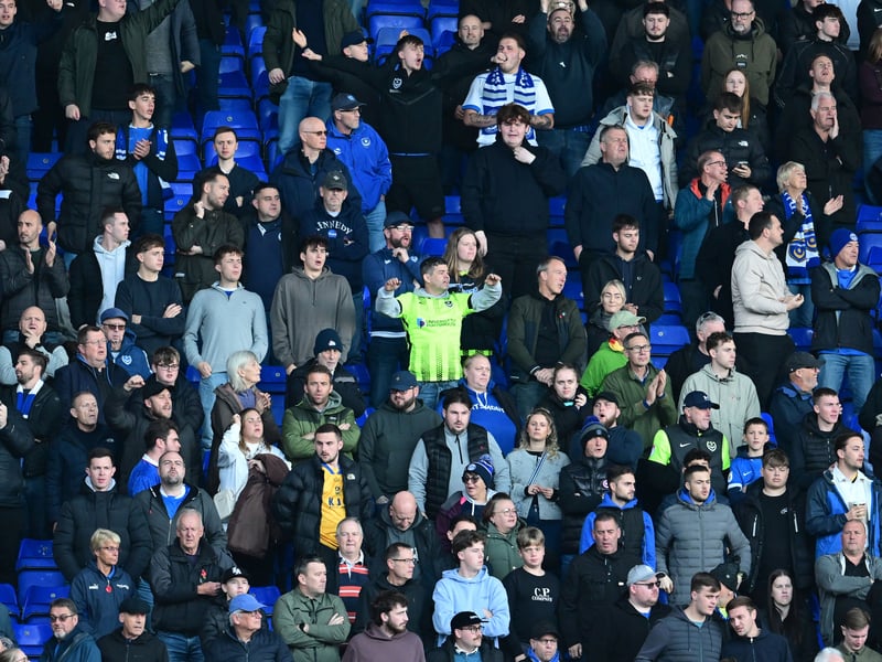Pompey fans defiantly backed their team as they were battered 4-0 at Birmingham City. Pic: Dennis Goodwin/ProSportsImages