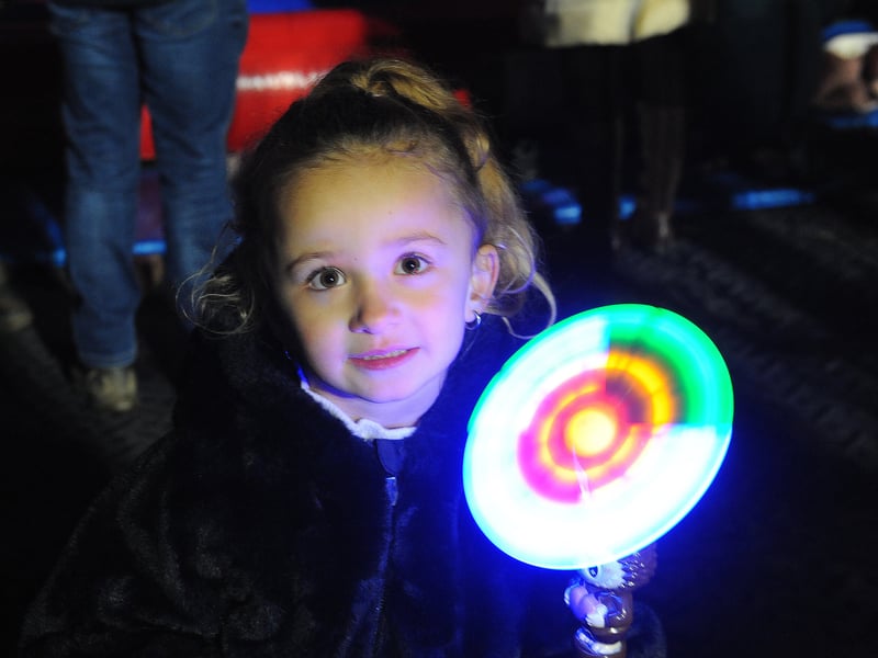 Moortown Rugby Club's annual Bonfire Night display was held on Saturday, November 1. Pictures is Storm Myla, five, of Horsforth with her new spinning toy