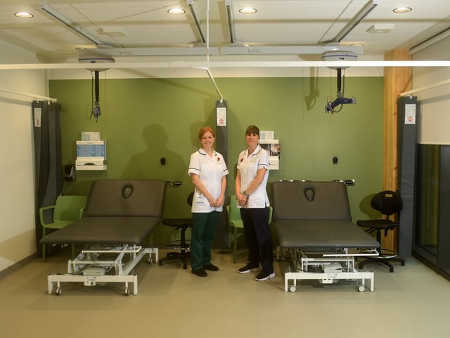 Liz Gilderoy Occupational Therapist and Ally Whelan Physiotherapist pictured  at the new centre in Leeds.
 

