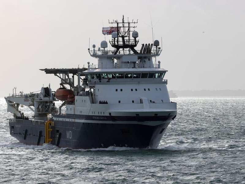 The distinctive blue-and-white warship sailed into His Majesty's Naval Base Portsmouth for the first time under the White Ensign after a period of sea trials.
