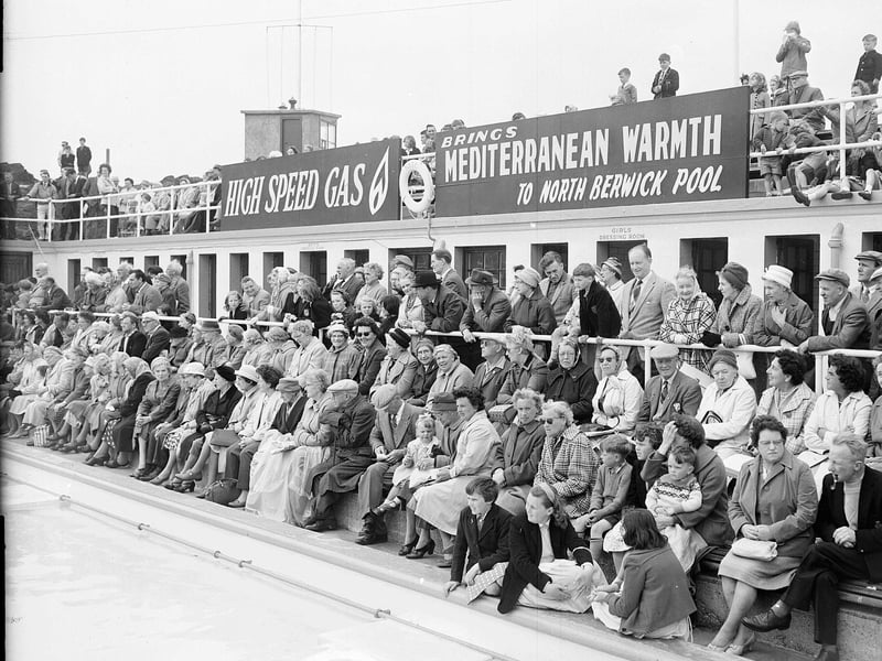 A general view of spectators at the North Berwick Bathing Pool in 1963.