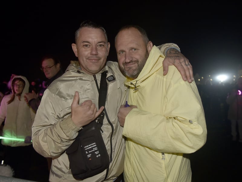 Dean Pook and Wez Young, enjoying Portsmouth fireworks night.
Picture: Sarah Standing (041125-2095)