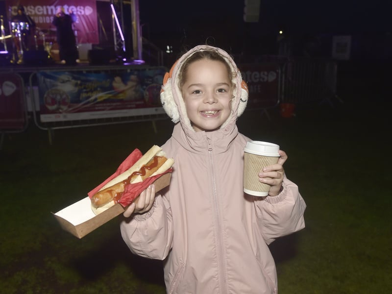Sophia Soares (9) from Portsea gets stuck into the food on offer.