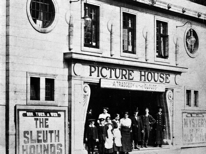 Morley Picture House was the first purpose built cinema in the town and was opened in 1913. Here are the staff in front of the building in its early years, probably 1914 judging by the films on show. It closed in the 1960s and remained empty for a while before being converted into a supermarket.