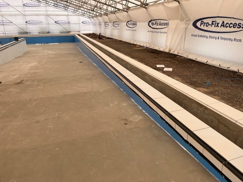 The contractors working on the lido have applied a white base coat on the walls, and have now started on the blue.
Picture: Portsmouth City Council