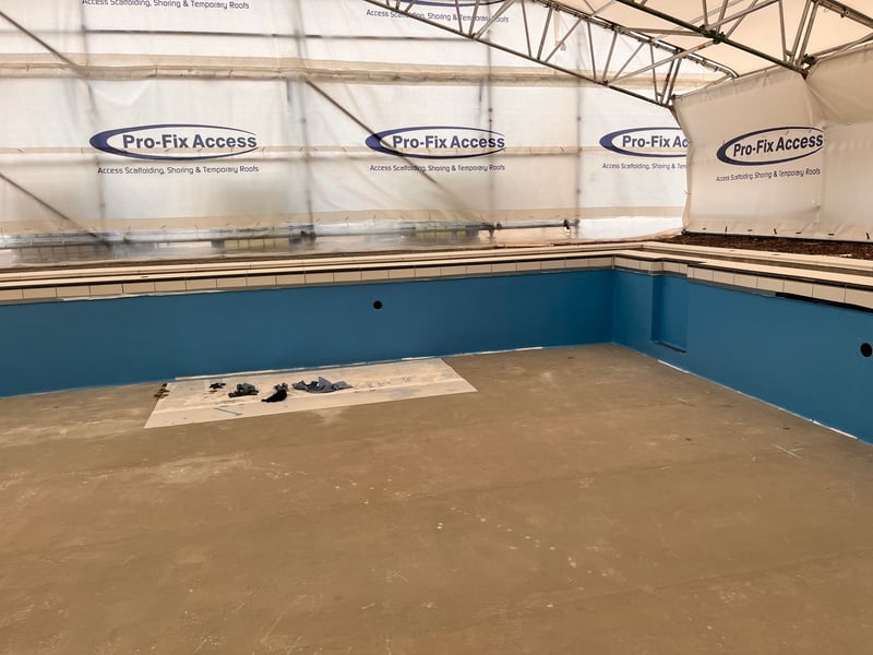 The contractors working on the lido have applied a white base coat on the walls, and have now started on the blue.
Picture: Portsmouth City Council