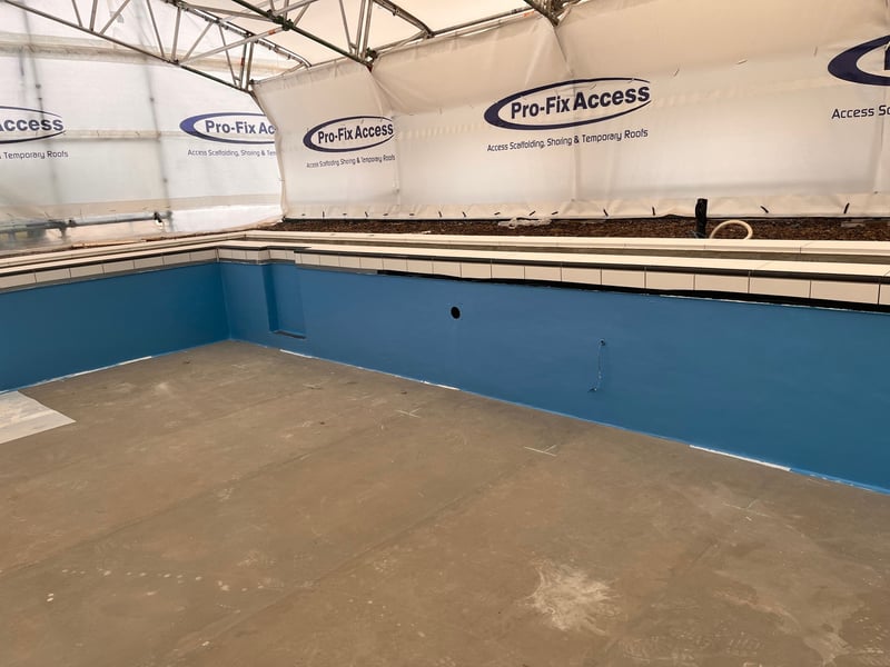 The contractors working on the lido have applied a white base coat on the walls, and have now started on the blue.
Picture: Portsmouth City Council