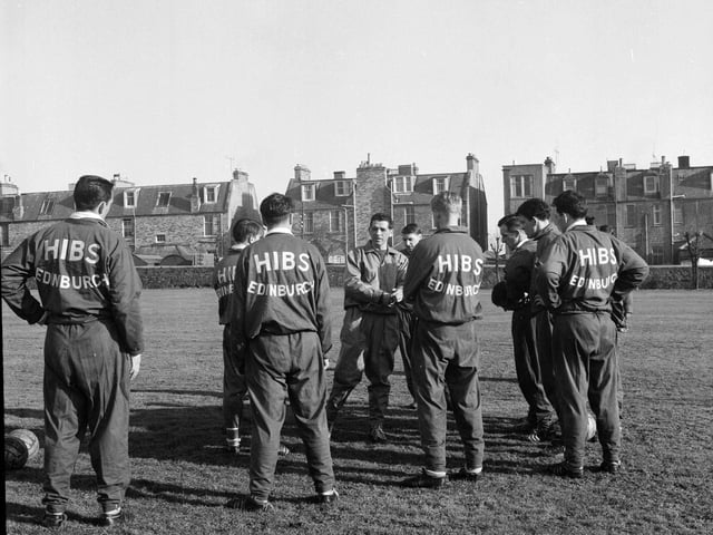 Hibernian football players training at Dunbar in February 1963.