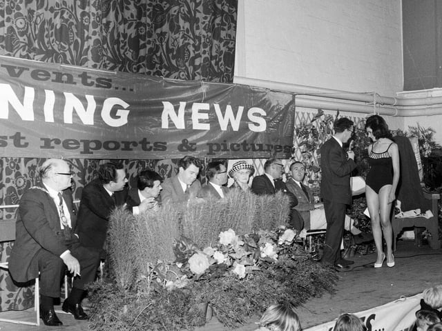 The finalists in the 1965 Miss Dunbar Beauty Contest final in the Victoria Ballroom, Dunbar.