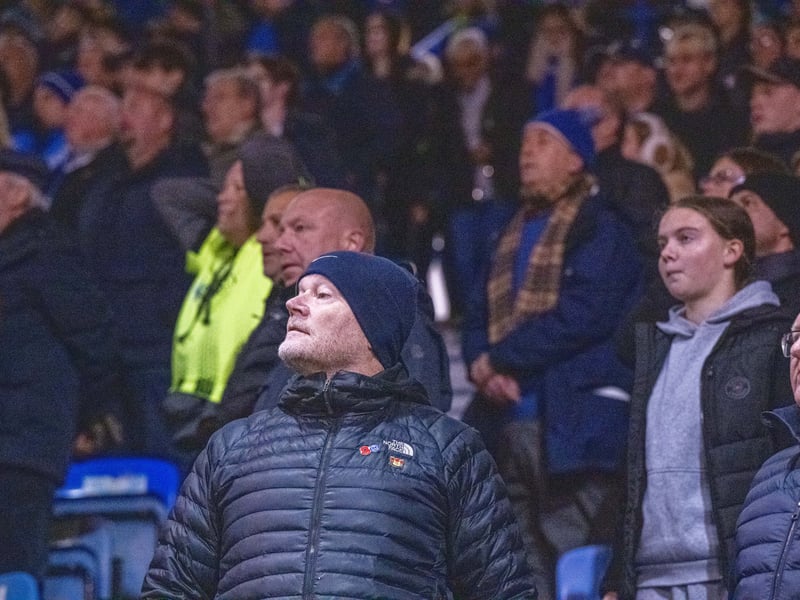 There were 19,877 supporters in attendance at Fratton Park as Pompey drew 0-0 with Wrexham under the lights on Wednesday evening.