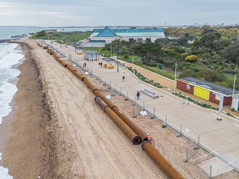 60m of new pipeline for the Canoe Lake outfall pipe are being installed. 