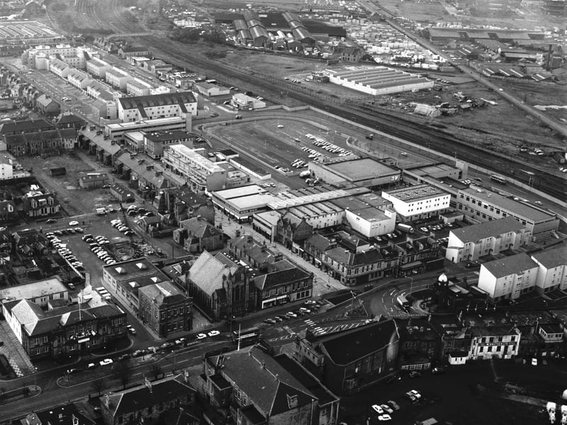 An aerial view of Grangemouth, Stirlingshire, in December 1971
