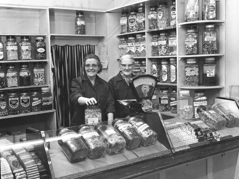 The Misses Lyall and Hall, who ran the sweet counter at Edinburgh's Playhouse theatre, pictured in November 1973